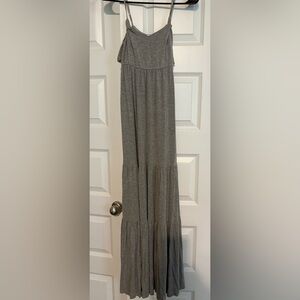 7th Ray Gray Pleated Maxi Dress Casual Resort Wear